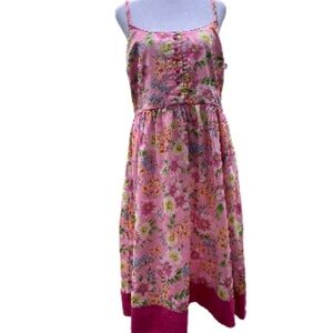 Vintage Pappagallo Pink Midi Ruched Sundress Size 16